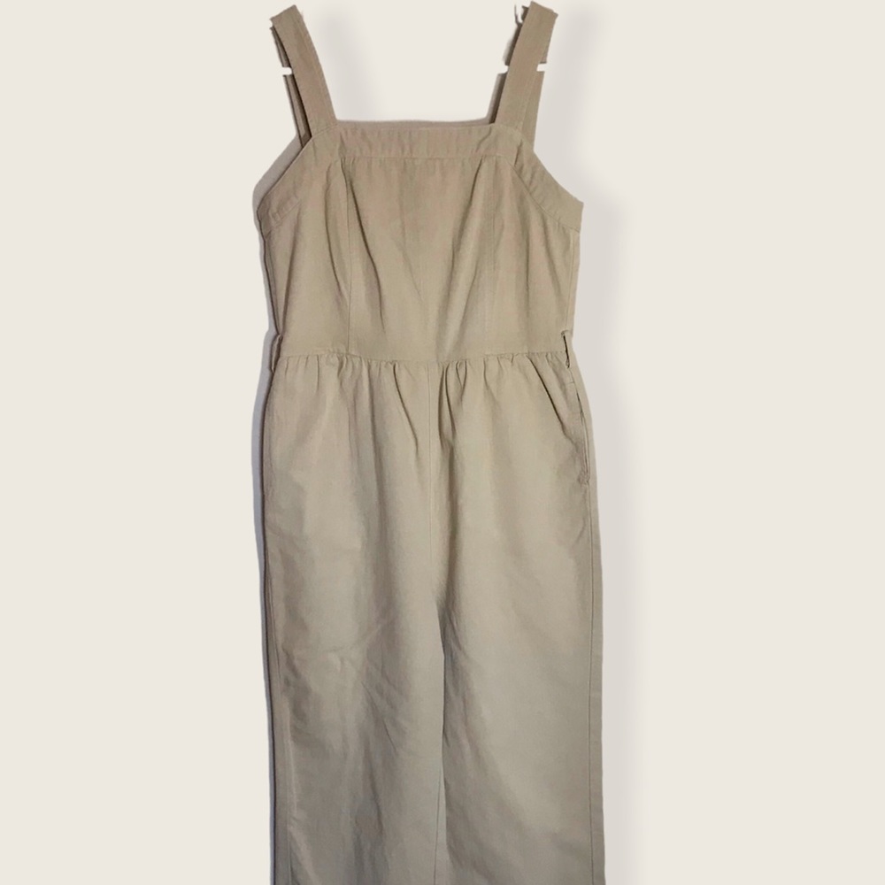 Mo:vint | Khaki Overalls w/ Zipper